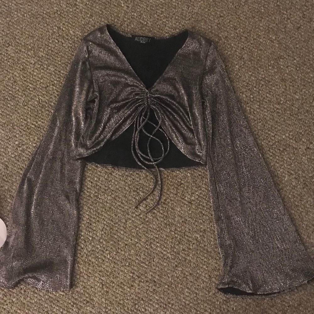 New Years silver crop top